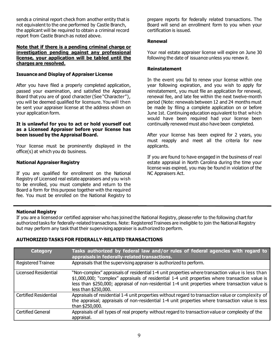 Application for Licensed Residential - North Carolina, Page 9