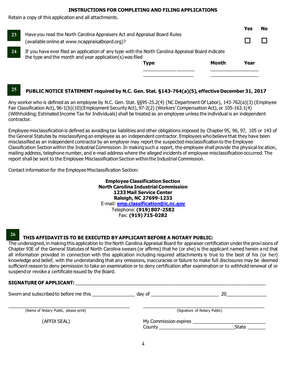 Application for Certified General Certification - North Carolina, Page 14