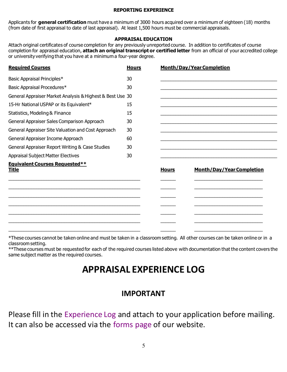 Application for Certified General Certification - North Carolina, Page 15