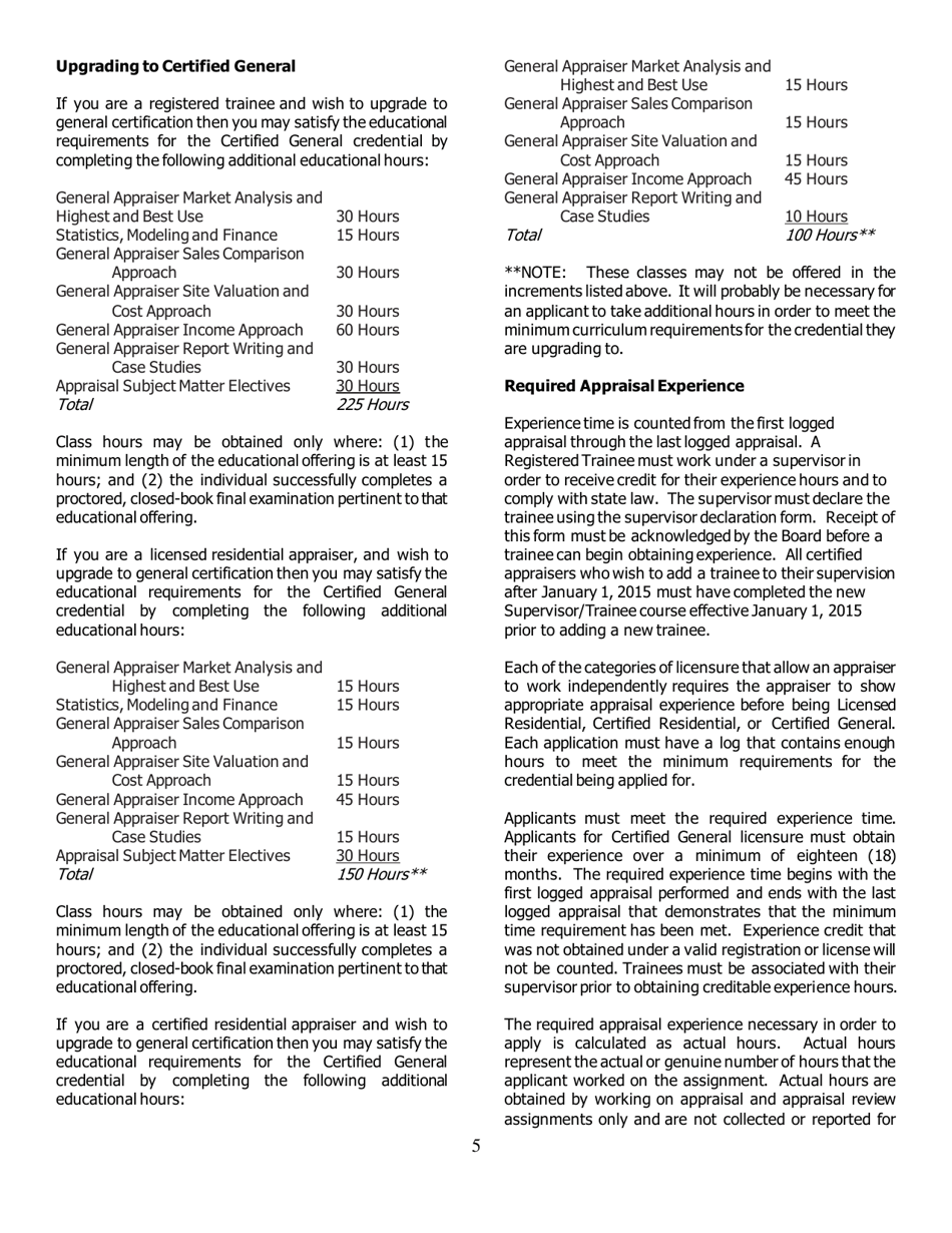 Application for Certified General Certification - North Carolina, Page 5