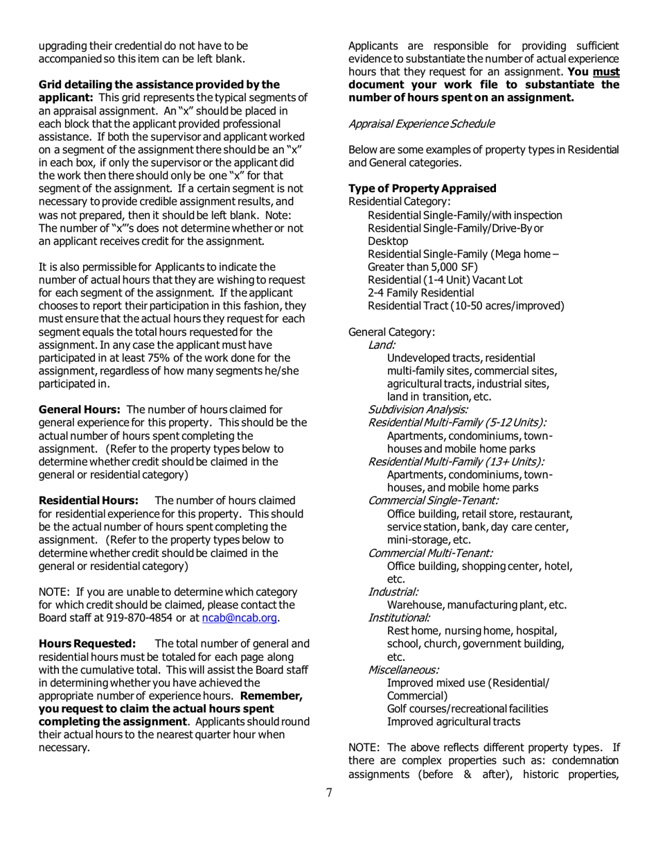 Application for Certified General Certification - North Carolina, Page 7