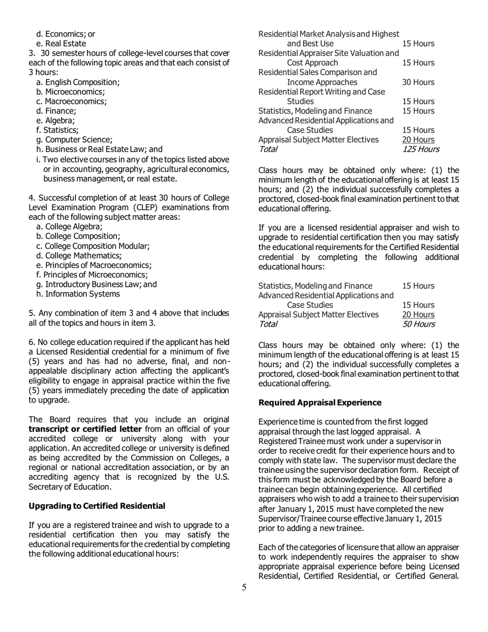 Application for Certified Residential Certification - North Carolina, Page 5