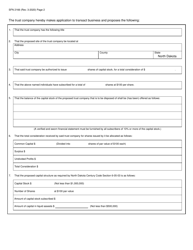 Form SFN2166 Organization Certificate Authorizing a Trust Company to Transact Business - North Dakota, Page 2
