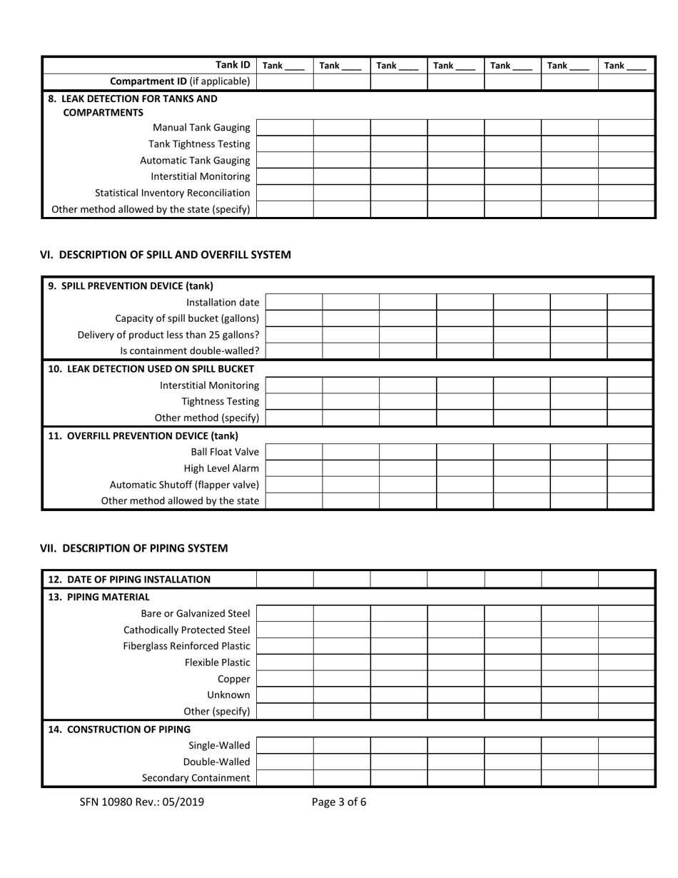 Form SFN10980 Notification for Underground Storage Tanks - North Dakota, Page 3