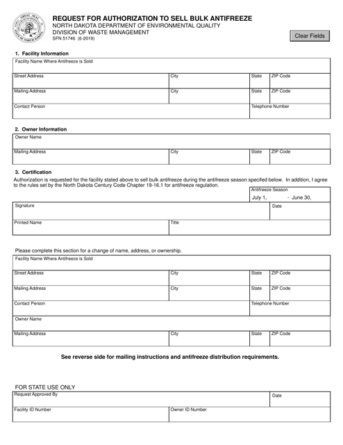 Form SFN51746  Printable Pdf