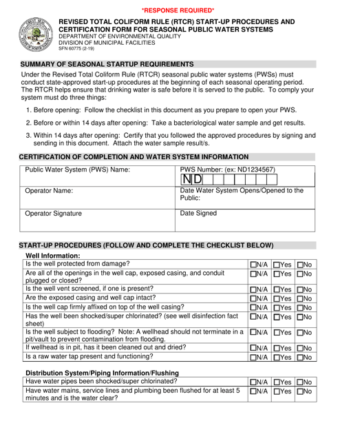 Form SFN60775  Printable Pdf