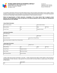 Document preview: Form SFN59988 Paying Agent Notice of Potential Default - North Dakota