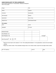 Document preview: Form SFN51730 Sand Equivalent of Fine Aggregate - North Dakota