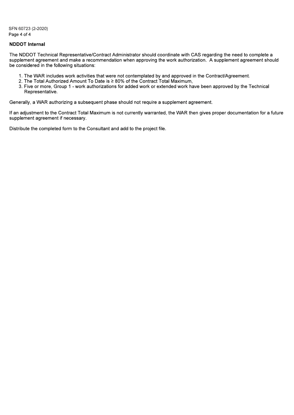 Form SFN60723 Contract Work Authorization Request - North Dakota, Page 4