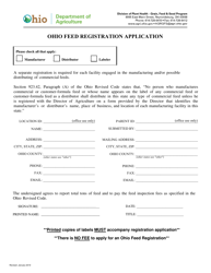 Ohio Feed Registration Application - Ohio