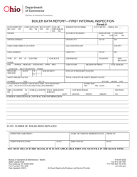 Form DIC4306 &quot;Boiler Data Report - First Internal Inspection&quot; - Ohio