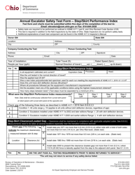Document preview: Form DIC-18-0016 Annual Escalator Safety Test Form - Step/Skirt Performance Index - Ohio