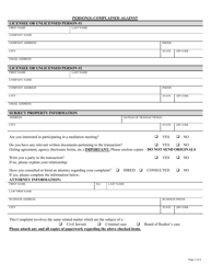 Form COM3688 Real Estate Complaint Form - Ohio, Page 2