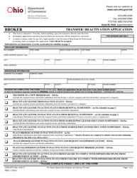 Form COM3576 (REPL-17-0012) Transfer/Reactivation Form for Brokers - Ohio