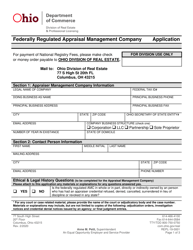 Document preview: Form REPL-19-0001 Federally Regulated Appraisal Management Company Application - Ohio