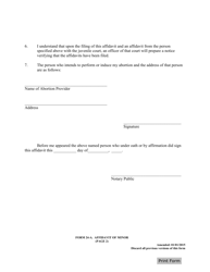 Form 24-A Affidavit of Minor - Ohio, Page 2