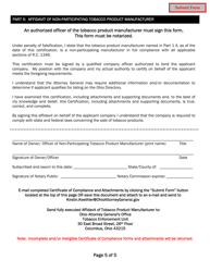 Non-participating Tobacco Product Manufacturer Quarterly Certificate of Compliance - Ohio, Page 5