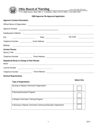 Document preview: Obn Approver Re-approval Application - Ohio