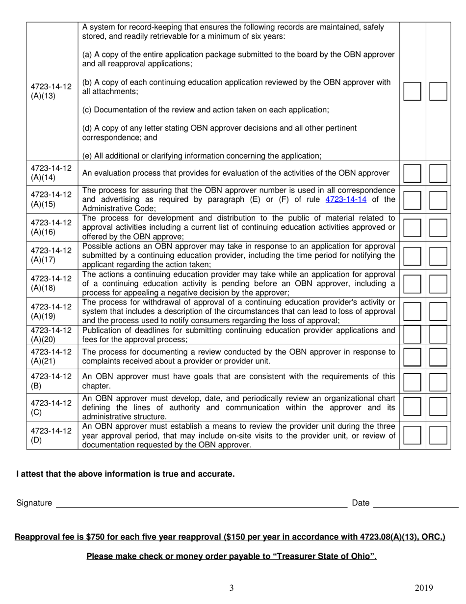 Obn Approver Re-approval Application - Ohio, Page 3