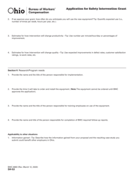 Form SH-53 (BWC-6683) Application for Safety Intervention Grant - Ohio, Page 5