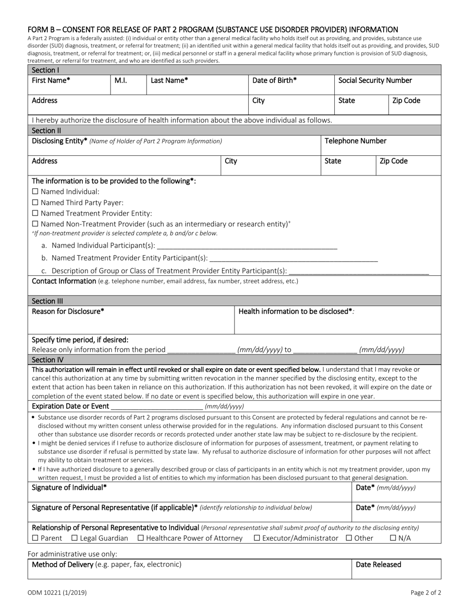 Form ODM10221 - Fill Out, Sign Online and Download Fillable PDF, Ohio ...