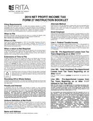 Instructions for Form 27 Net Profit Tax Return - Ohio