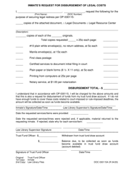 Document preview: Form OP-030115A Inmate's Request for Disbursement of Legal Costs - Oklahoma