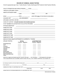 Document preview: Form OP-030134A Record of Chemical Abuse Testing - Oklahoma