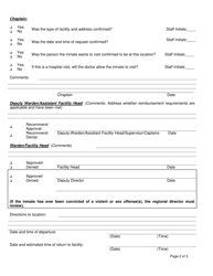 Form OP-031001 Attachment B Escorted Leave Request Form - Oklahoma, Page 2