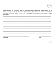 Form OP-090211 Attachment H Volunteer Application Reference Form - Oklahoma, Page 2