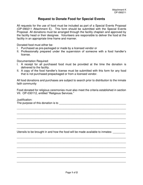 Form OP-090211 Attachment K  Printable Pdf