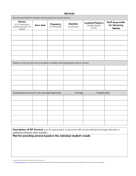 School Closure Tracking Template for Students With Ieps - Washington, Page 2