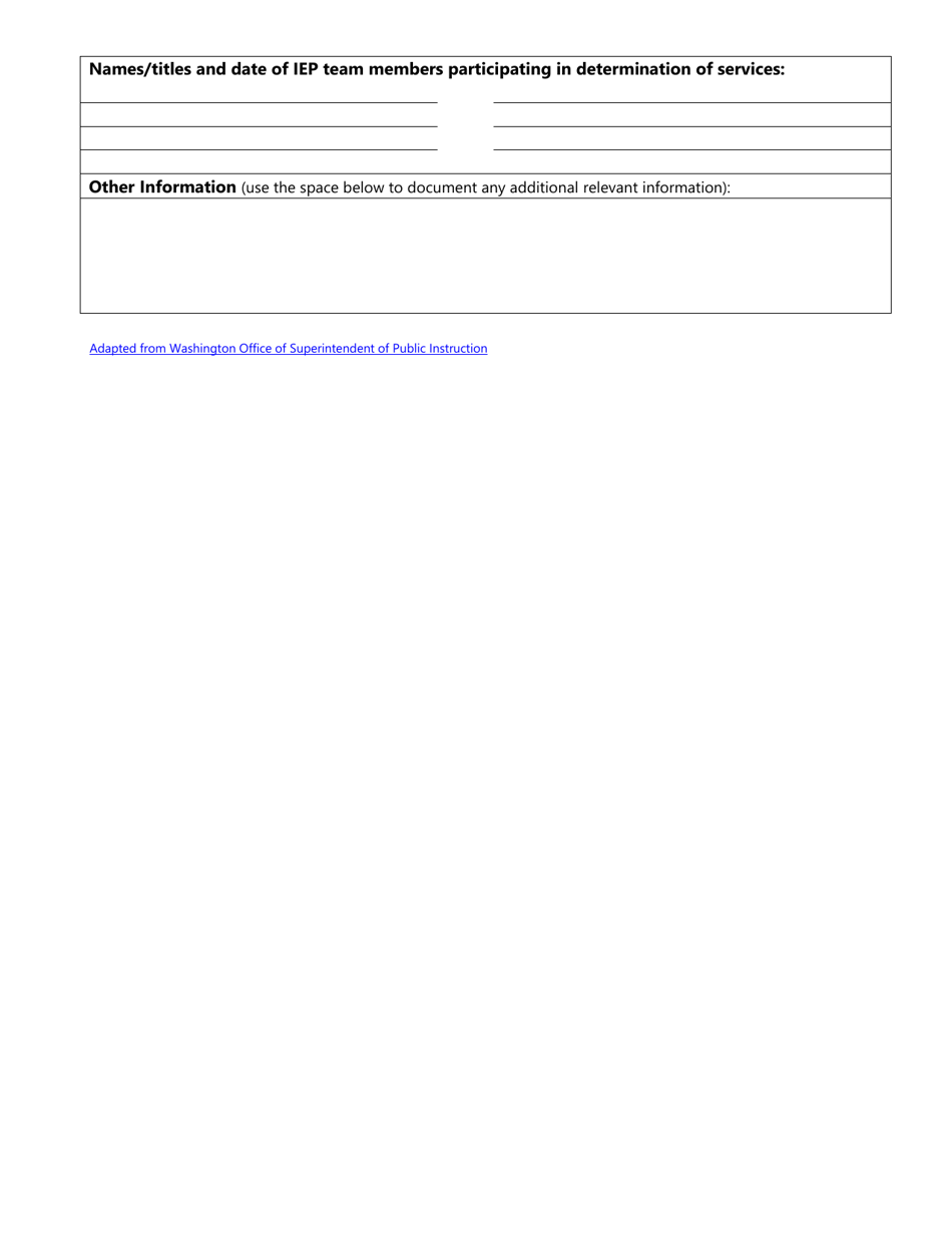 School Closure Tracking Template for Students With Ieps - Washington, Page 3