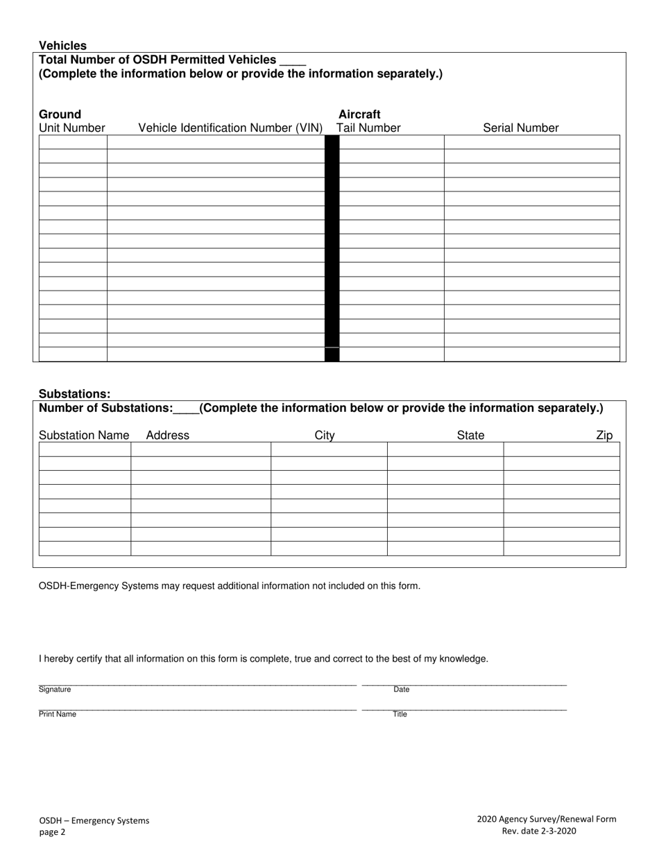 Agency Survey / Renewal Form - Oklahoma, Page 2