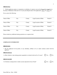 Form CRI Section 2 Compliance and Related Information - Oklahoma, Page 2