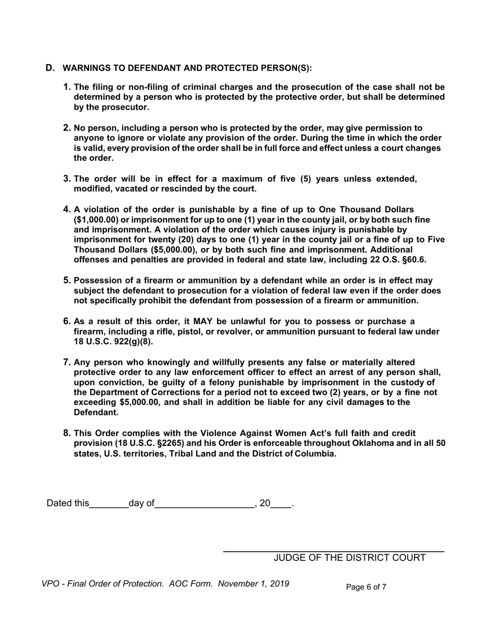 Order of Protection - Oklahoma, Page 6