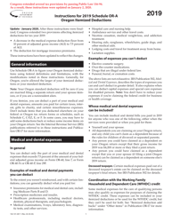 Document preview: Instructions for Form 150-101-007 Schedule OR-A Oregon Itemized Deductions - Oregon