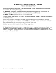 Application for Authority to Transact Business - Nonprofit - Oregon, Page 2