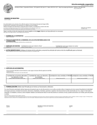 Articles of Amendment - Cooperative - Oregon (English/Spanish)