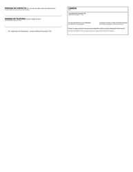 Application for Registration - Limited Liability Partnership - Oregon (English/Spanish), Page 2