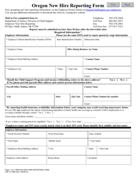 Form CSF01 0580 &quot;Employer New Hire Reporting Form&quot; - Oregon