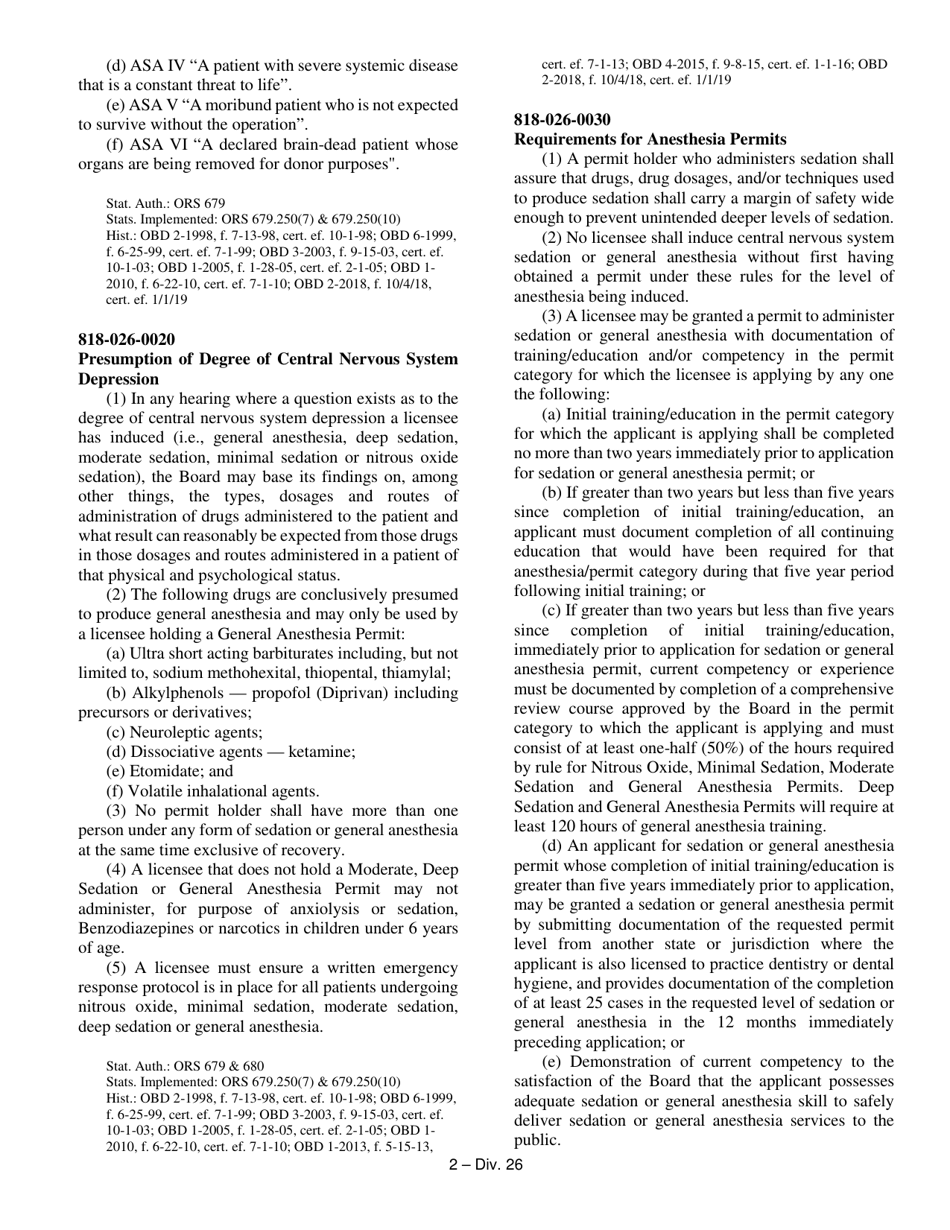Minimal Sedation Permit Application form - Oregon, Page 10