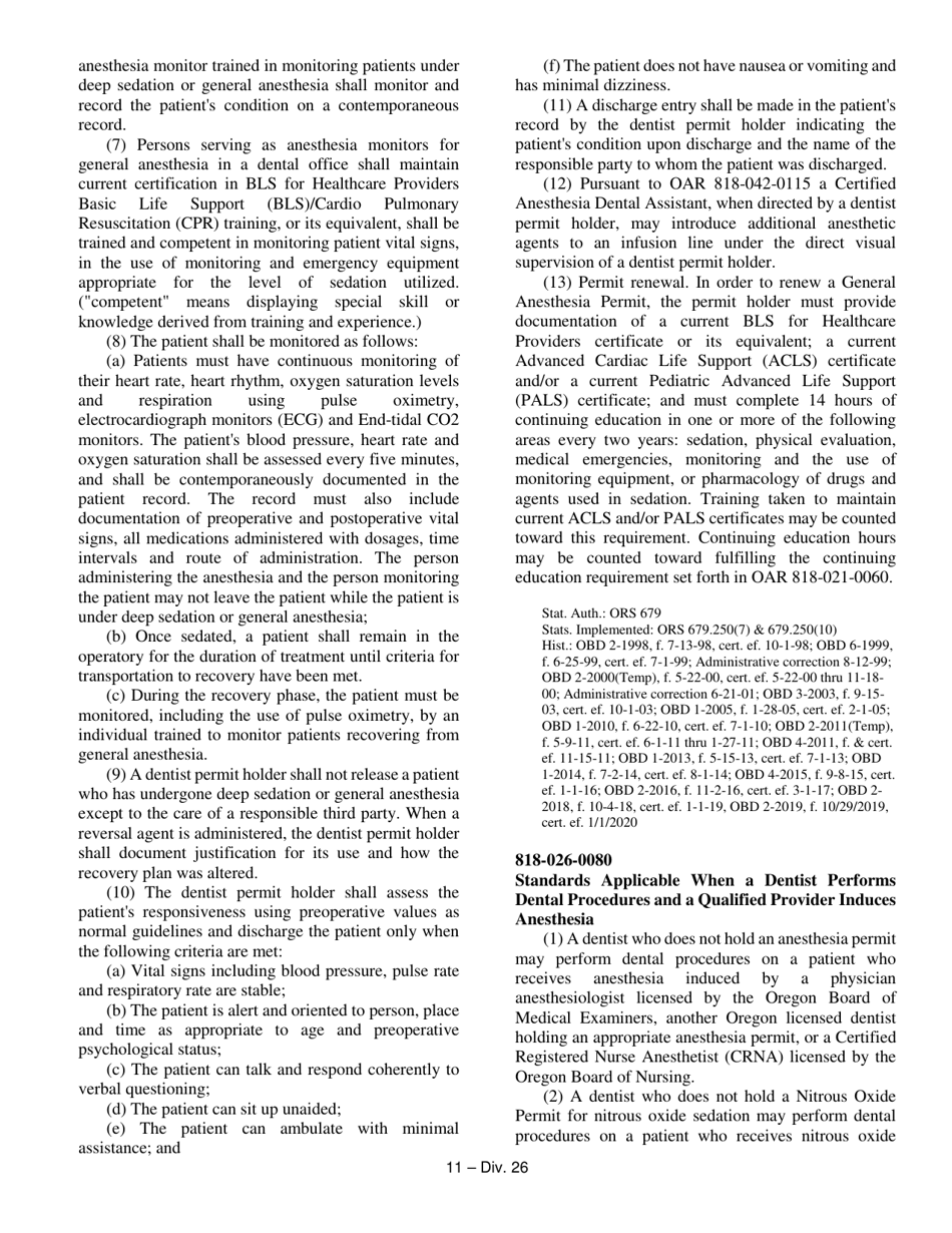 Minimal Sedation Permit Application form - Oregon, Page 19