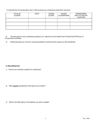 Minimal Sedation Permit Application form - Oregon, Page 3
