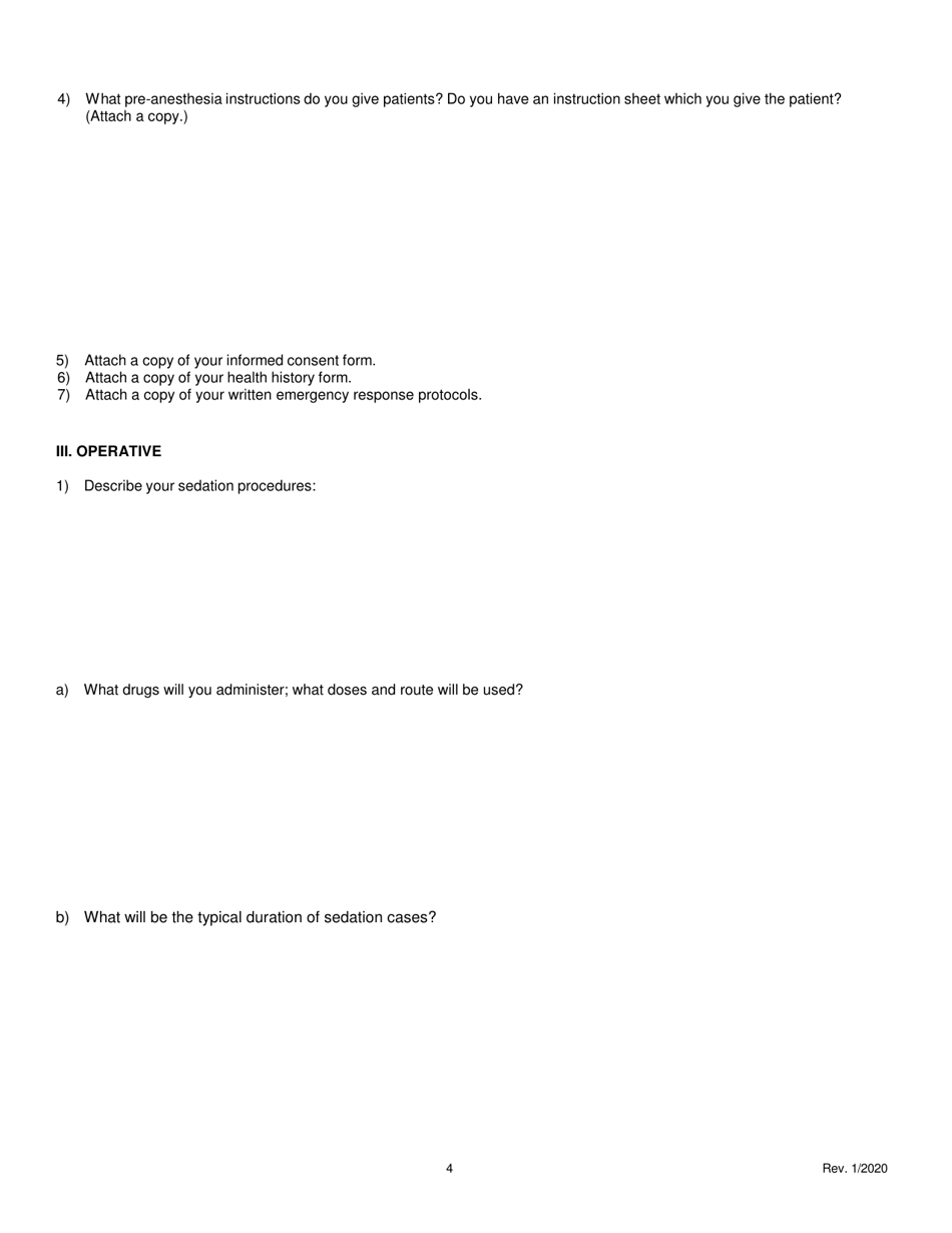 Minimal Sedation Permit Application form - Oregon, Page 4
