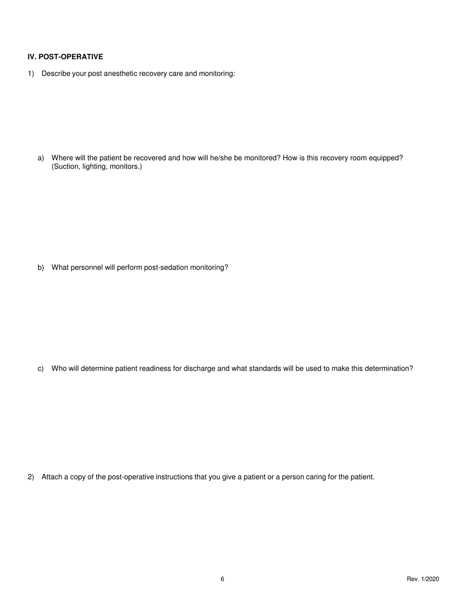 Minimal Sedation Permit Application form - Oregon, Page 6