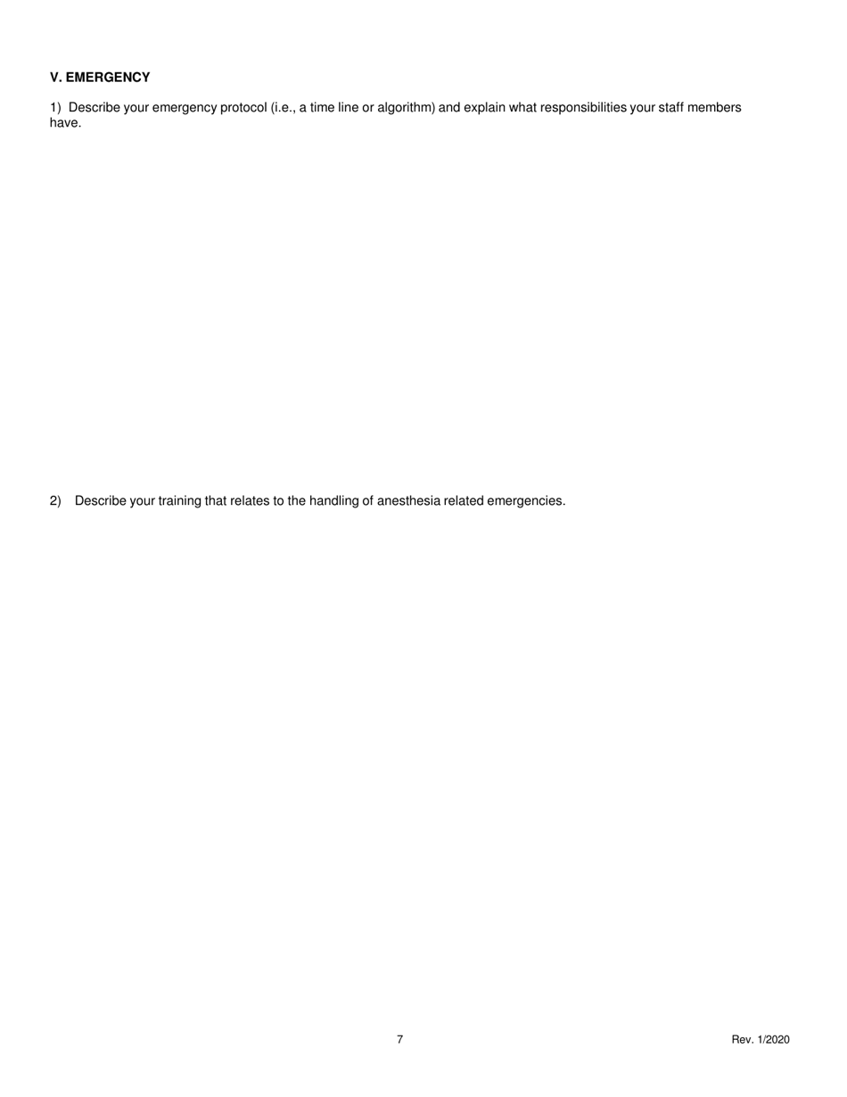 Minimal Sedation Permit Application form - Oregon, Page 7