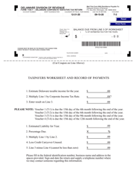 Document preview: Form 1100T-3 Delaware Corporate Tentative Tax Return - Delaware