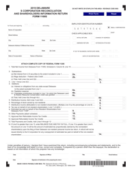 Form 1100S S Corporation Reconciliation and Shareholders Information Return - Delaware