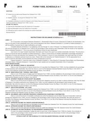 Form 1100S Schedule A-1 Shareholders Information Return - Delaware, Page 2